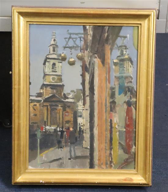 § Ken Howard (1932-) St Botolph in Bishopsgate 15.5 x 11.5in.